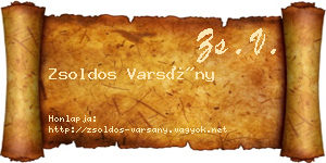Zsoldos Varsány névjegykártya
